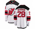 New Jersey Devils #28 Damon Severson Fanatics Branded White Away Breakaway Hockey Jersey