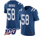 Indianapolis Colts #58 Bobby Okereke Royal Blue Team Color Vapor Untouchable Limited Player 100th Season Football Jersey