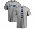 Tennessee Titans #11 A.J. Brown Ash Backer T-Shirt