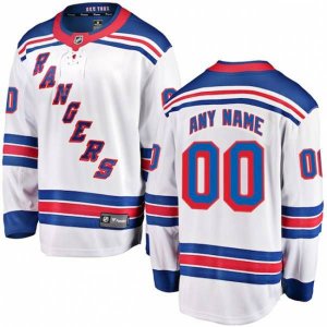 New York Rangers Fanatics Branded White Away Breakaway Custom Jersey