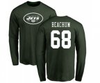 New York Jets #68 Kelvin Beachum Green Name & Number Logo Long Sleeve T-Shirt