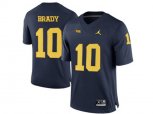 2016 Men's Jordan Brand Michigan Wolverines Tom Brady #10 College Football Limited Jersey - Navy Blue