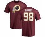 Washington Redskins #98 Matt Ioannidis Maroon Name & Number Logo T-Shirt