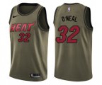 Miami Heat #32 Shaquille O'Neal Swingman Green Salute to Service NBA Jersey