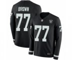 Oakland Raiders #77 Trent Brown Limited Black Therma Long Sleeve Football Jersey