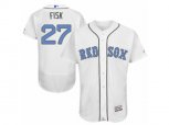 Boston Red Sox #27 Carlton Fisk Authentic White Flex Base MLB Jersey