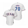 Texas Rangers #70 Brock Burke Authentic White Home Cool Base Baseball Player Jersey