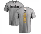 Pittsburgh Steelers #53 Maurkice Pouncey Ash Backer T-Shirt