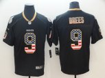 New Orleans Saints #9 Drew Brees Black USA Flag Fashion jersey