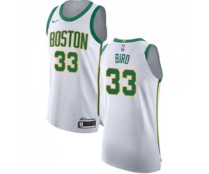 Boston Celtics #33 Larry Bird Authentic White Basketball Jersey - City Edition