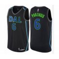 Dallas Mavericks #6 Kristaps Porzingis Authentic Black Basketball Jersey - City Edition