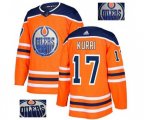 Edmonton Oilers #17 Jari Kurri Authentic Orange Fashion Gold NHL Jersey