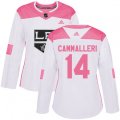 Women's Los Angeles Kings #14 Mike Cammalleri Authentic White Pink Fashion NHL Jersey