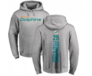Miami Dolphins #29 Minkah Fitzpatrick Ash Backer Pullover Hoodie