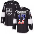 Los Angeles Kings #17 Ilya Kovalchuk Black Home Authentic USA Flag Stitched NHL Jersey