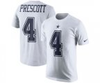 Dallas Cowboys #4 Dak Prescott White Rush Pride Name & Number T-Shirt