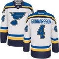 St. Louis Blues #4 Carl Gunnarsson Authentic White Away NHL Jersey