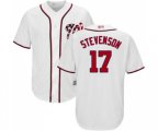 Washington Nationals #17 Andrew Stevenson Replica White Home Cool Base Baseball Jersey