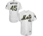 New York Mets #45 Zack Wheeler Authentic White 2016 Memorial Day Fashion Flex Base MLB Jersey
