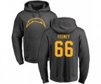 Los Angeles Chargers #66 Dan Feeney Ash One Color Pullover Hoodie