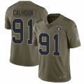Oakland Raiders #91 Shilique Calhoun Limited Olive 2017 Salute to Service NFL Jersey