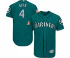 Seattle Mariners #4 Denard Span Teal Green Alternate Flex Base Authentic Collection Baseball Jersey