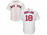 Boston Red Sox #18 Mitch Moreland Replica White Home Cool Base MLB Jersey