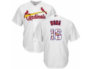 St. Louis Cardinals #16 Kolten Wong Authentic White Team Logo Fashion Cool Base MLB Jersey