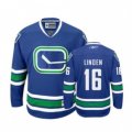 Vancouver Canucks #16 Trevor Linden Premier Royal Blue Third NHL Jersey