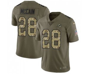 Miami Dolphins #28 Bobby McCain Limited Olive Camo 2017 Salute to Service Football Jersey