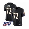 Baltimore Ravens #72 Alex Lewis Black Alternate Vapor Untouchable Limited Player 100th Season Football Jersey