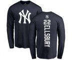 MLB Nike New York Yankees #22 Jacoby Ellsbury Navy Blue Backer Long Sleeve T-Shirt