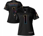 Women Chicago Bears #1 Cody Parkey Game Black Fashion Football Jersey