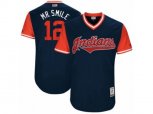 Cleveland Indians #12 Francisco Lindor Mr. Smile Authentic Navy Blue 2017 Players Weekend MLB Jersey