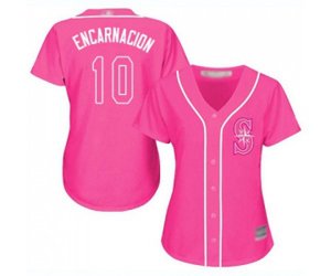 Women\'s Seattle Mariners #10 Edwin Encarnacion Authentic Pink Fashion Cool Base Baseball Jersey