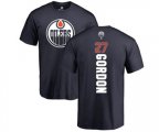 Edmonton Oilers #27 Boyd Gordon Navy Blue Backer T-Shirt