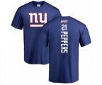 New York Giants #21 Jabrill Peppers Royal Blue Backer T-Shirt