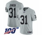Oakland Raiders #31 Isaiah Johnson Limited Silver Inverted Legend 100th Season Football Jersey