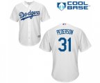 Los Angeles Dodgers #31 Joc Pederson Replica White Home Cool Base Baseball Jersey