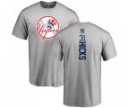 MLB Nike New York Yankees #31 Aaron Hicks Ash Backer T-Shirt