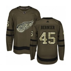Detroit Red Wings #45 Jonathan Bernier Authentic Green Salute to Service NHL Jersey