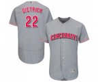 Cincinnati Reds #22 Derek Dietrich Grey Road Flex Base Authentic Collection Baseball Jersey