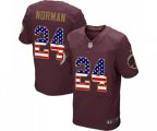 Washington Redskins #24 Josh Norman Elite Burgundy Red Alternate USA Flag Fashion Football Jersey
