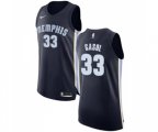 Memphis Grizzlies #33 Marc Gasol Authentic Navy Blue Road Basketball Jersey - Icon Edition
