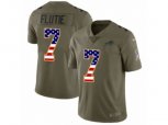 Buffalo Bills #7 Doug Flutie Limited Olive USA Flag 2017 Salute to Service NFL Jersey