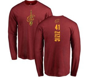 Cleveland Cavaliers #41 Ante Zizic Maroon Backer Long Sleeve T-Shirt