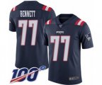 New England Patriots #77 Michael Bennett Limited Navy Blue Rush Vapor Untouchable 100th Season Football Jersey