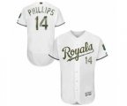 Kansas City Royals Brett Phillips Authentic White 2016 Memorial Day Fashion Flex Base Baseball Player Jersey