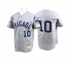 Chicago Cubs #10 Ron Santo Authentic Grey Throwback Baseball Jersey