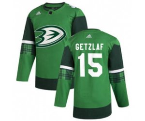Anaheim Ducks #15 Ryan Getzlaf 2020 St. Patrick\'s Day Stitched Hockey Jersey Green